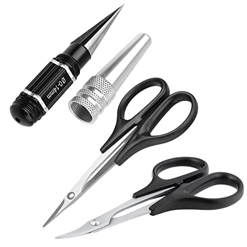 0-14mm RC Body Reamer Curved & Straight Body Scissors Set Universal for RC Car Quadcopter Body Shell Mounts Lexan Plastic Trimming Cutting Hole Punching RC Tools Kit