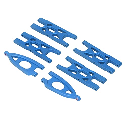 1 10 RC Front and Rear Suspension Arm Set Aluminum Alloy Upgrade Accessories for 1 10 Remote Control Car High Strength Metal Suspension Arms with Stable Performance (Blue) - color: Blue