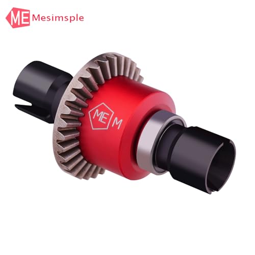 2PCS Alum H16BM Front Rear Differential Diff Gear for 1/16 H16BM H16207 16208 16209 16210 H16 1/14 14301 14302 14209 14210 H14BM Series Upgrades Part Red - color: Red