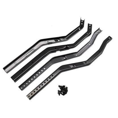 RC Crawler Frame Parts For Axial For SCX10 III 1/10 Wheelbase Adjustable Metal For Chassis Frame Rail Set RC Crawler Upgrade Parts(Black) - color: Black