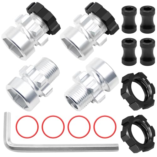 OGRC 12mm to 17mm Wheel Hex Adapter, Hex Extension for Slash Losi RC Car | Aluminum Hub, 10mm Extension, 17mm Wheel Conversion, for Traxxas Losi HPI 1/10 RC Truck Buggy, Black - color: Black