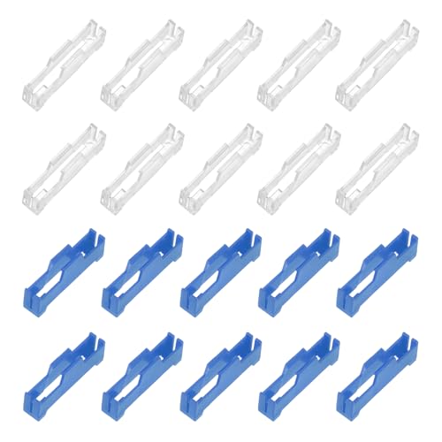 MECCANIXITY 40 Pcs Servo Extension Cable Clips Lock, Servo Cable Safety Connector Lead Wire Buckle Lock for RC Car Plane Boat DIY Y Adapter Cable, Clear/Blue - color: Clear/Blue