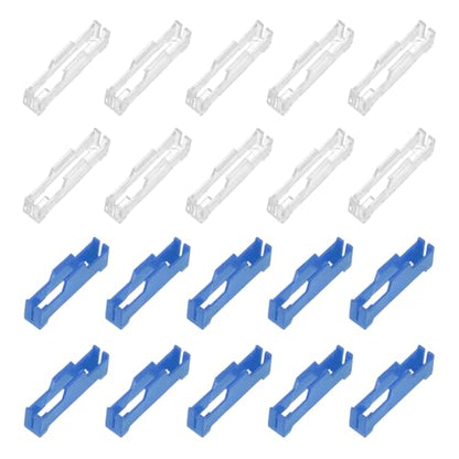 MECCANIXITY 40 Pcs Servo Extension Cable Clips Lock, Servo Cable Safety Connector Lead Wire Buckle Lock for RC Car Plane Boat DIY Y Adapter Cable, Clear/Blue - color: Clear/Blue