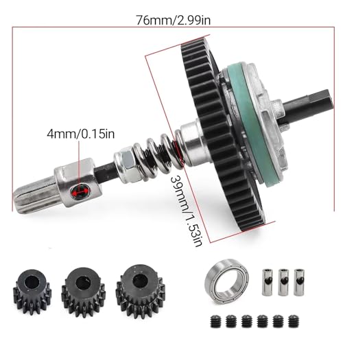 RC Crawlers Spare Parts for Traxxas for Slash 4x4 for Stampede for Rustler for Vxl Models 1/10 Upgrade 54T 6878 Metal Slipper Clutch Pinion Gears RC Car