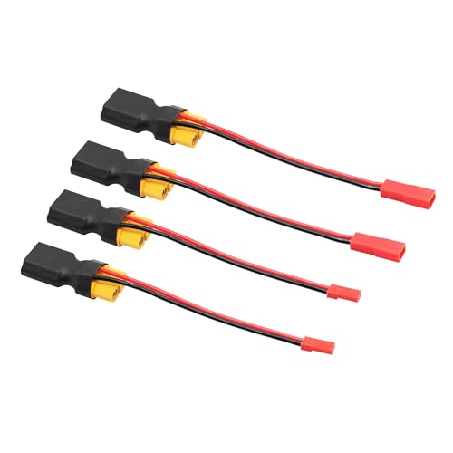 2Pair XT60 Connector Adapter with JST Plug 3", 20AWG Cable Gold Plated Plug | XT60 Male to Female Connector with JST Male & Female Plug, for RC Lithium Battery Drone Quadcopter etc - 4Pcs - style: XT60 Male to Female Connector with JST - 4Pcs(2Pair)