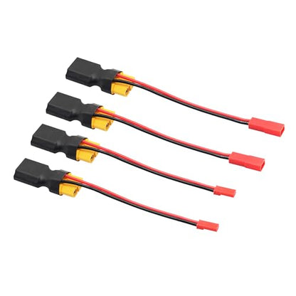 2Pair XT60 Connector Adapter with JST Plug 3", 20AWG Cable Gold Plated Plug | XT60 Male to Female Connector with JST Male & Female Plug, for RC Lithium Battery Drone Quadcopter etc - 4Pcs - style: XT60 Male to Female Connector with JST - 4Pcs(2Pair)