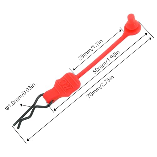 1.0mm RC Cars Body Clips with Pull Tabs for Universal 1/14 1/16 1/18 SCX24 Remote Control Car Compatible with Redcat HPI Himoto HSP Exceed Truck Buggy(10 Pieces,Red) - color: Red