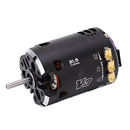 21.5T Sensored Brushless Motor with Reliable Performance for 1/10 1/12 RC Racing Car Upgrade Black Purple Aluminum