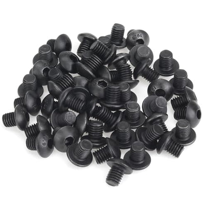 55 Pieces M5 x 6mm Button Head Socket Cap Screws, Thread Pitch 0.8mm, Sutemribor M5 Black Screws, 10.9 Grade Alloy Steel, Black Oxide Finish, Fully Threaded - size: M5 x 6mm, style: Button Head