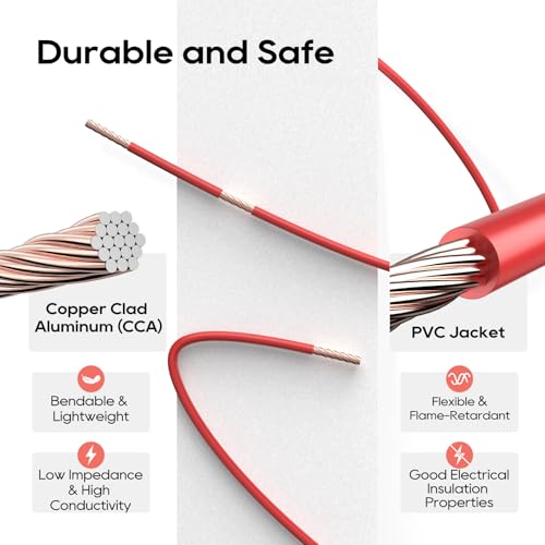 TOPDC 18 Gauge Electrical Wire Combo, 6 Colors, 100FT Each Automotive Wire, Copper Clad Aluminium Hook up Wire Kit for Car Audio,Automotive Wiring, LED Lighting,etc - size: 18awg-600ft Cca