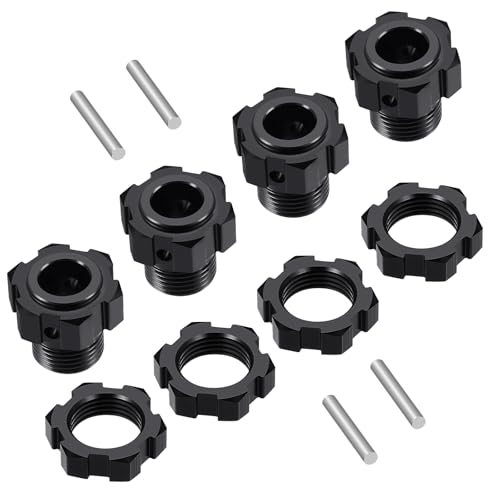 4Pack JGGZONE Aluminum 17mm Splined Wheel Hex Hub Extension Adapter Drive Hub with Nuts Compatible with 1/8 ARRMA KRATON EXB Upgrade Replacement Parts