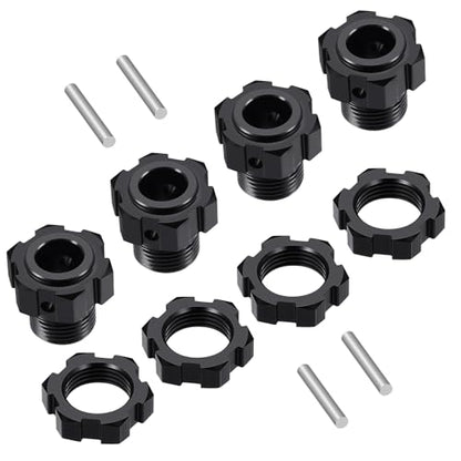 4Pack JGGZONE Aluminum 17mm Splined Wheel Hex Hub Extension Adapter Drive Hub with Nuts Compatible with 1/8 ARRMA KRATON EXB Upgrade Replacement Parts