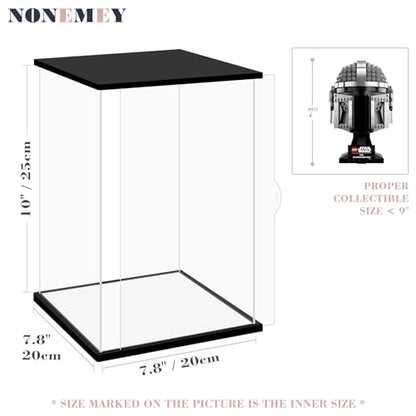 NONEMEY Clear Acrylic Display Case with Remote Control Light for Collectibles, Dustproof Model Showcase Organizer Box, Display Case for Collectibles (7.8x7.8x9.8inch,20x20x25cm) - size: 7.8×7.8×9.8 inch, 20×20×25 cm