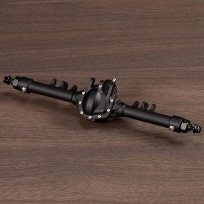 Machined Aluminum Straight Axle Set with SOA Servo Mount Black Silver Anodized for Axial SCX10 II VS4-10 1/10 RC Rock Crawler (Black Rear Axle) - color: Black Rear Axle