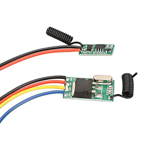 RF Remote Control Switch Kit, Including DC6V to 36V Receiver and DC5V to 24V Transmitter Mini RF Switch Contactless Small PCB Board 433MHz for Wall Floors Doors