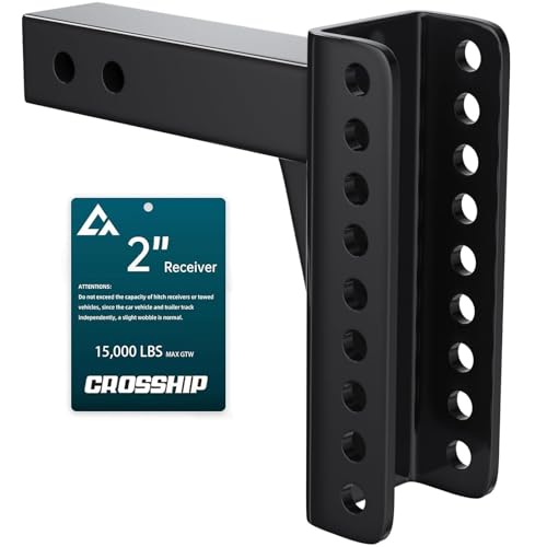 Replacement Shank for Adjustable Trailer Hitch Ball Mount - Fits 2'' Receiver, 6 Inch Drop/Rise Drop, DIY Your Adjustable Shank Tube with 99001、99002、99003、99004、99005 - color: 2'' Receiver 6'' Drop Hitch