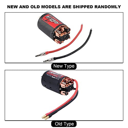 550 Brushed Motor High Power 5Slot RC Car Upgrade Part with Superior Heat Dissipation for 1/10 Scale RC Crawler Vehicle Black Red Metal Plastic Construction 215 Grams (12T) - size: 12T