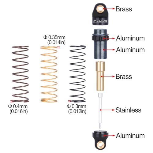 28MM Oil Shock Absorbers Upgrade Compatible with 1/30 RC Crawlers | Fits Axial SCX30 / FCX30 / Orlandoo Hunter Oh32P01 - Oil Damper Upgrade - Gray - color: Gray