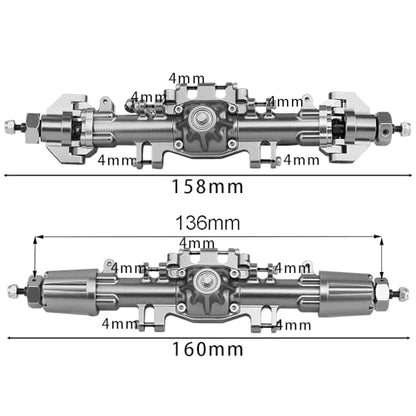 CNC Aluminum Alloy Front Rear Axle Set for LOSI Mini LMT 1/18 Digger Monster Truck Brushed RTR LOS01026 Metal Upgrade Parts (Titanium)