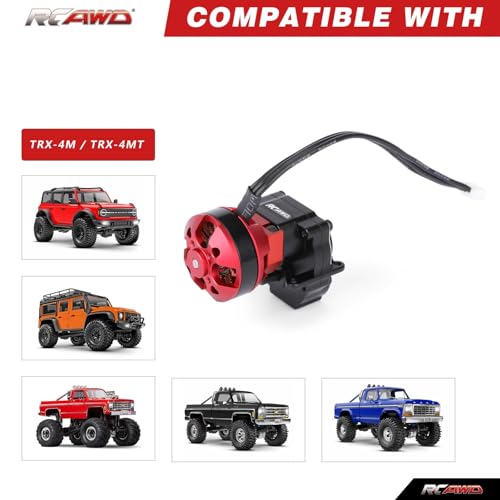 RCAWD 2204 2800KV Brushless Outrunner Motor Transmission with 30A Brushless Esc Pedals, Stainless Gear for 1/18 TRX4M Series Upgrades Part