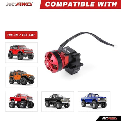 RCAWD 2204 2800KV Brushless Outrunner Motor Transmission with 30A Brushless Esc Pedals, Stainless Gear for 1/18 TRX4M Series Upgrades Part