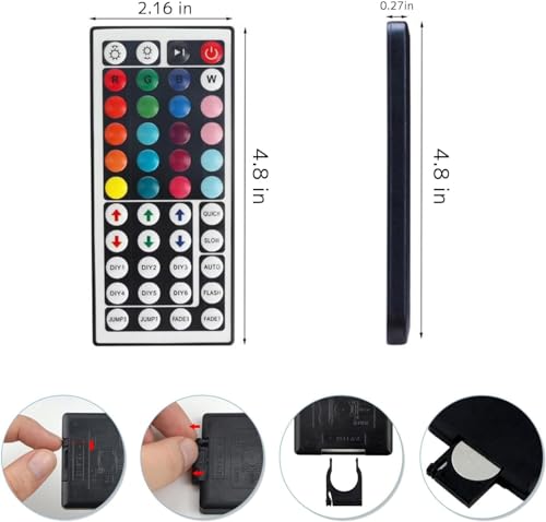 44 Keys IR Remote Controller RGB LED Strip Light Controller Dual Output 4Pin 2 Ports with Wireless Receiver for RGB 5050 3528 LED Strip Lights