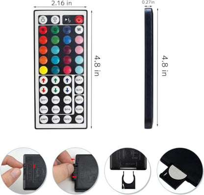 44 Keys IR Remote Controller RGB LED Strip Light Controller Dual Output 4Pin 2 Ports with Wireless Receiver for RGB 5050 3528 LED Strip Lights