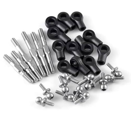 RC Car Parts Compatible with LOSI Micro-B 1/24 RC Car Upgrade Parts Stainless Steel Adjustable Linkage Link Rod Set with Ball End