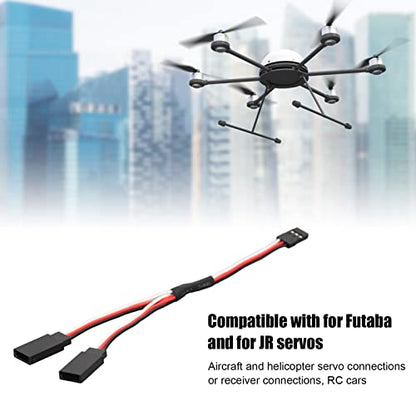 10 Pcs Servo Y Extension Cable for Futaba JR Rc Car Airplanes, 3 Pin Female to Male Wire Connector