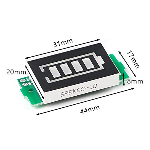 1S 2S 3S 4S 5S 6S 7S 8S 1-8S Lithium Battery Capacity Indicator Module 4 Sections Green LED Display Tester Li-po Li-ion (5 Pack) - color: Green