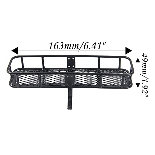 Metal 6.41"x1.92" RC Back Hitch Cargo Carrier Luggage Basket Rear Carrier Mount Trailer Compatible with RC4WD Traxxas TRX4 Axial SCX10 90046 SCX10 III D90 Redcat Gen7 1/10 RC Crawler Car