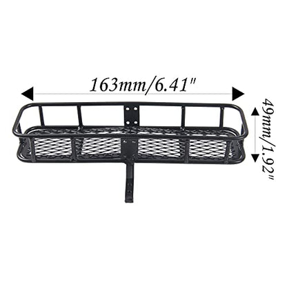 Metal 6.41"x1.92" RC Back Hitch Cargo Carrier Luggage Basket Rear Carrier Mount Trailer Compatible with RC4WD Traxxas TRX4 Axial SCX10 90046 SCX10 III D90 Redcat Gen7 1/10 RC Crawler Car