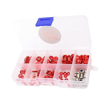 HERCHR Aluminum Alloy Cone Cup Head Screw Gasket Washer Counterbore Washers Gaskets Cup Shim Conical Washer Shim - color: red
