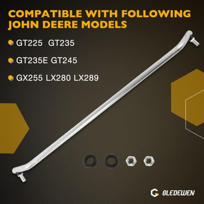 AM133800 Steering Drag Link Tie Rod Assembly Compatible with John Deere GT225 GT235 GT235E GT245 GX255 LX280 LX289 Riding Mowers with Locknuts 14M7455 - size: AM133800