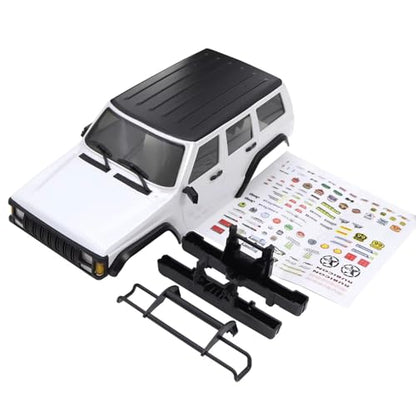 RC car Components Compatible with TRX4M for Bronco for Defender 1/18 RC Car Parts 6.10in Wheelbase Hardtop Body Shell Kit with Front Rear Bumpers(Black) - color: Black