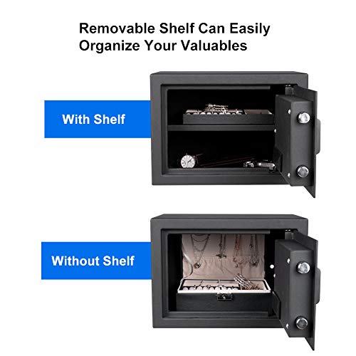 AEGIS 0.8Cu.Ft Electronic Safe Box - Digital Keypad Security Safe for Home/Office, Heavy Duty Steel Cash Box with Silent Access & Anti-Theft Alarm, Compact Wall/Floor Mount Design - size: 0.57 Cubic Feet, style: Digital Keypad