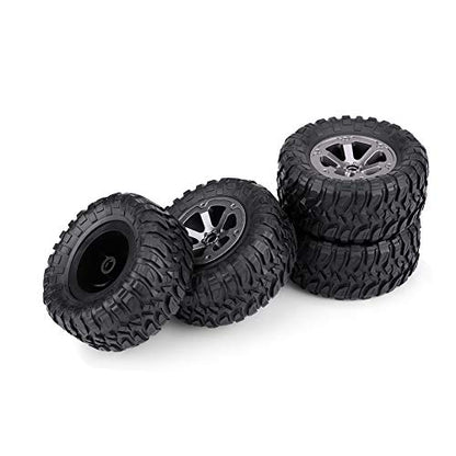 4 Pcs/Set 1:16 RC Crawler Tires, Rubber Plastic 1/16 RC Car Crawler Tires, Remote Control Car Wheels Accessory for 1.0 C24 Upgrades