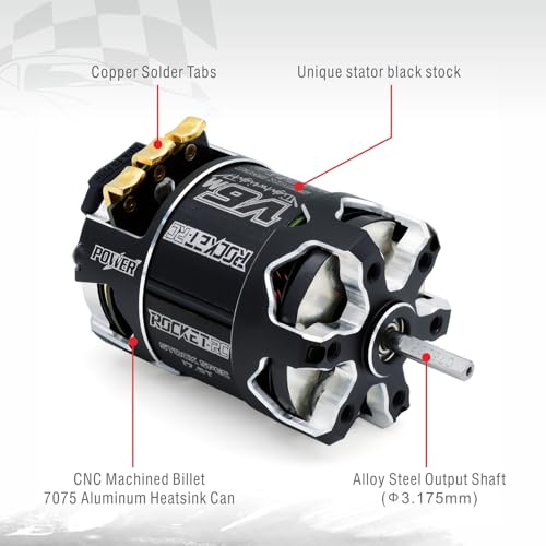Surpass Hobby Rocket 540-V6M Sensored 17.5T Brushless Motor Light-Weight SPEC Motor for 1/10 Scale RC Racing Car (Shaft 3.175, 17.5T KV) - size: 17.5T KV, style: 540-V6M Motor