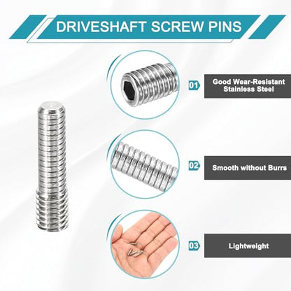MECCANIXITY 5 Pack Driveshaft Screw Pins, M3x12x4.5mm Universal Stainless Steel Drive Shaft Screw Pins, RC Car Repair Parts for Electric Car/Truck Replacement - size: M3x12x4.5mm