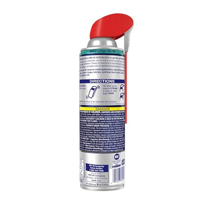 WD-40 Specialist White Lithium Grease, New Bigger Can, 13.3 OZ [1-Pack] | Heavy-Duty Grease for Chassis & Suspension, Heavy Equipment, Industrial Strength for Automotive, Construction & Industrial - size: 1-pack