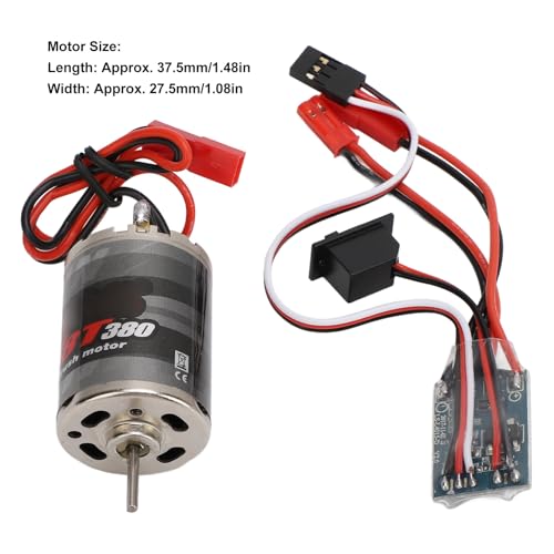 RC Brushed Motor ESC Professional 380 Stainless Steel Large Torsion 38T Brushed Motor with 30A Brush ESC JST Plug for 1/16 1/18 RC Car Boat