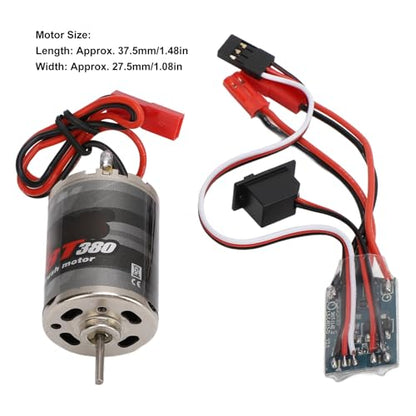 RC Brushed Motor ESC Professional 380 Stainless Steel Large Torsion 38T Brushed Motor with 30A Brush ESC JST Plug for 1/16 1/18 RC Car Boat