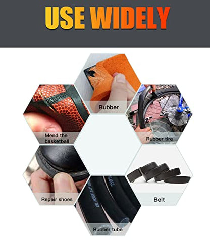 Heavy Duty Rubber Glue for Bonding Rubber and Other Materials - Instant Super Adhesive for Tire, Boots, Belt, Foam, DIY Crafts, Rubberized Speaker, Tube