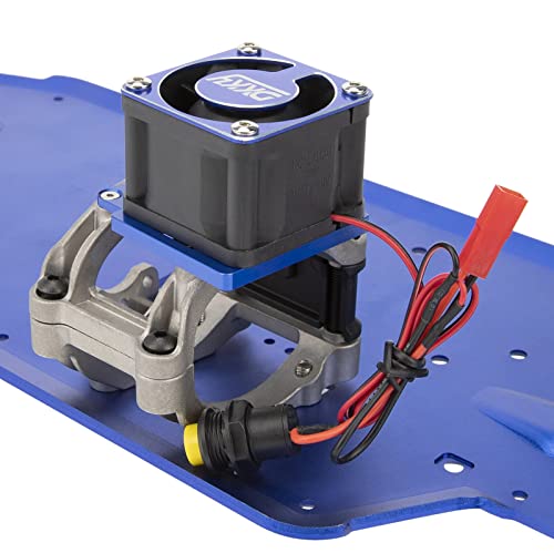 DKKY Sledge 1/8 RC Car 4028 Motor Cooling Fan Heatsink with 21000 RPM for Traxxas Sledge 1/8 Scale 4WD Monster Trcuck, Blue - color: Blue