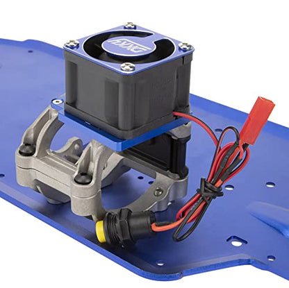 DKKY Sledge 1/8 RC Car 4028 Motor Cooling Fan Heatsink with 21000 RPM for Traxxas Sledge 1/8 Scale 4WD Monster Trcuck, Blue - color: Blue