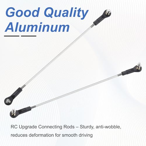 MECCANIXITY 4Pcs Adjustable Turnbuckles Camber Link, 234-244mm Turnbuckle Rod Steering Servo Linkage with M3 Ball Head Rod Ends for RC Car Replace Parts - size: 234-244mm