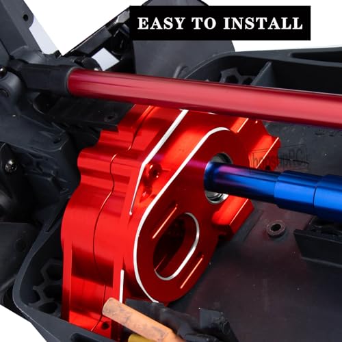 Center Gearbox Transmission Case Upgrades Part for 1/8 Mojave 4X4 4S BLX,Aluminum Gearbox Differential Housings Hops Up,Red - color: Red