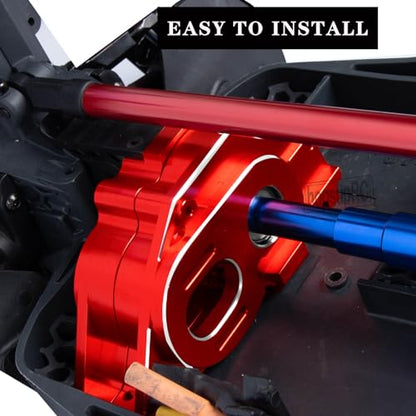Center Gearbox Transmission Case Upgrades Part for 1/8 Mojave 4X4 4S BLX,Aluminum Gearbox Differential Housings Hops Up,Red - color: Red