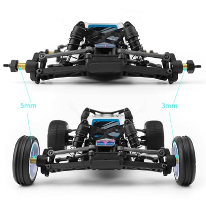 Hard Steel 1144 Front & Rear Axle Drive Shafts (+3mm Wide)/(+5mm Wide) CVD Driveshafts Upgrades Parts Accessories for 1/24 RC Crawler Car Losi Micro-B Buggy Replace (+5MM Wide) - color: +5mm Wide