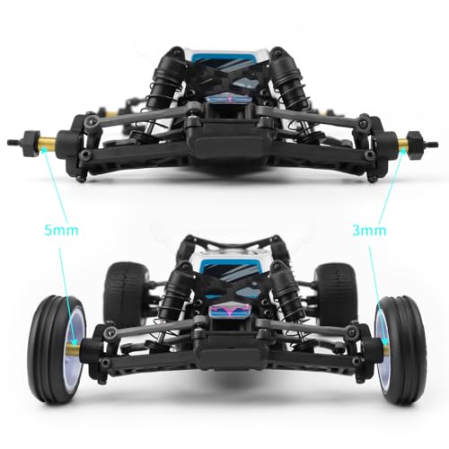 Hard Steel 1144 Front & Rear Axle Drive Shafts (+3mm Wide)/(+5mm Wide) CVD Driveshafts Upgrades Parts Accessories for 1/24 RC Crawler Car Losi Micro-B Buggy Replace (+5MM Wide) - color: +5mm Wide